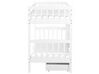 Wooden EU Single Size Bunk Bed with Storage White REVIN_797091