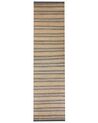 Teppich Jute beige / grau 80 x 300 cm Streifenmuster Kurzflor zweiseitig BUDHO_845647