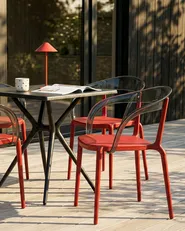 Set of 4 Garden Chairs MALEVIZI Stacking Red_1043529