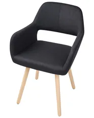 Set of 2 Dining Chairs CHICAGO Fabric Black_696163