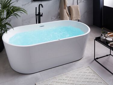 Freestanding Whirlpool Bath with LED 1700 x 800 mm White HAVANA