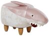 Fehér és rózsaszín szövet állatos puff 32 x 36 cm SHARK_783175