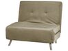 Sofa rozkładana welurowa jednoosobowa zielona oliwkowa FARRIS_875516