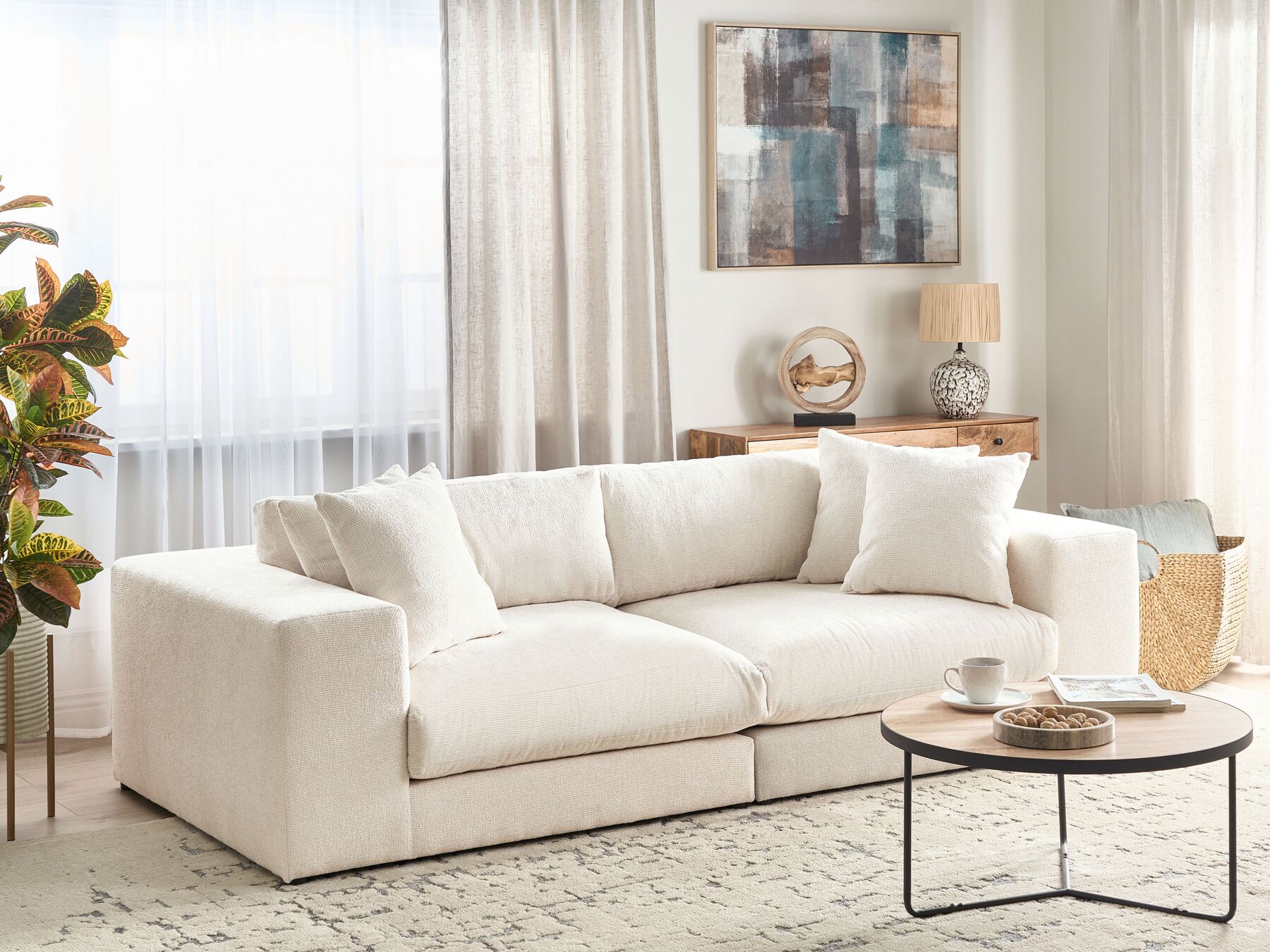 3 Seater Sofa White GLORVIKA II_923851