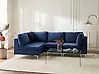 Modular Corner Sofa 4 Seater EVJA Velvet Navy Blue Right Hand