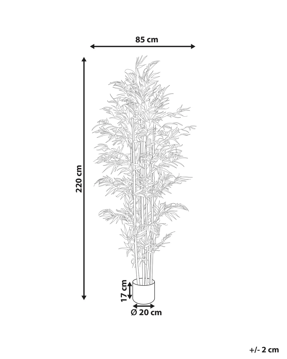 Leaf Design UK Piante/alberi di bambù artificiali, in legno, vaso in rame verde naturale, 120 cm