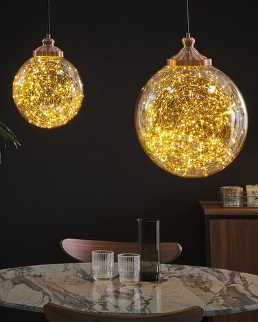 Glass Pendant Lamp Copper BENI Small 