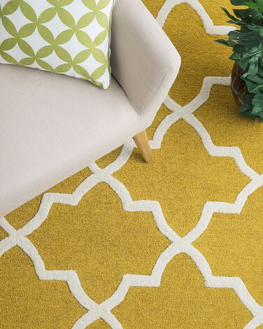 Wool Area Rug 80 x 150 cm Yellow SILVAN