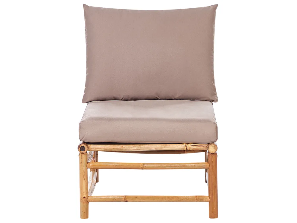 Garden Corner Sofa with Table 5 Seater CERRETO Bamboo Taupe Left Hand_908876