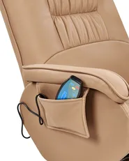 Massage Chair RELAXPRO with Footstool Faux Leather Light Brown_964830