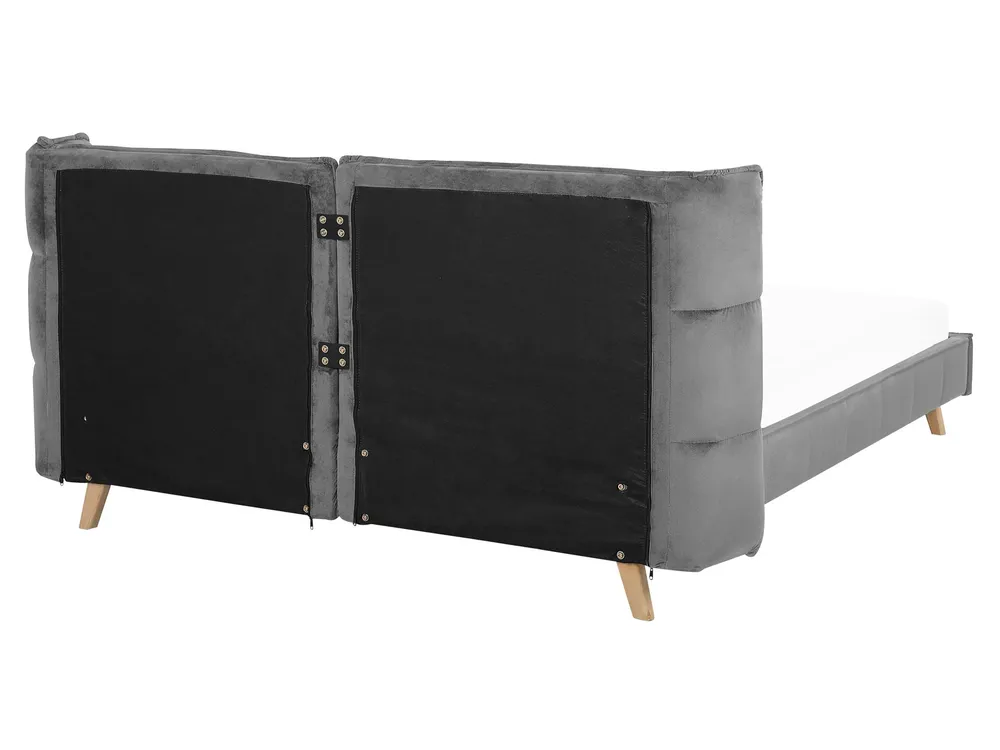 Bett mit Lattenrost Samtstoff SENLIS 160 x 200 cm Grau_740839