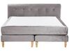 Lit boxspring en velours gris 160 x 200 cm MARQUISE_796503