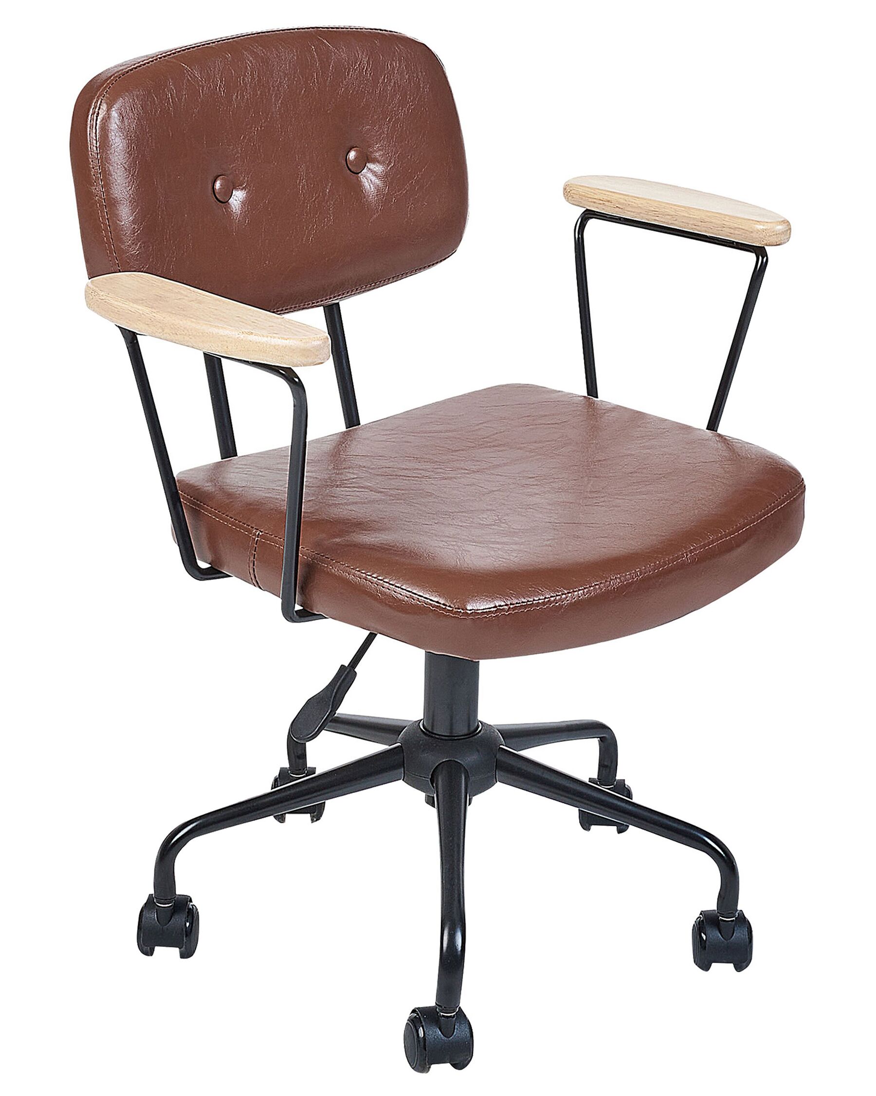 Kancelářská židle z umělé kůže hnědá ALGERITA_855225