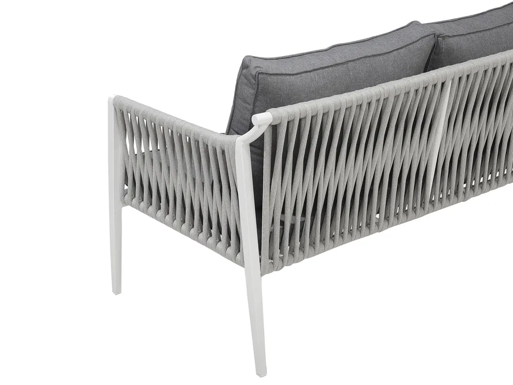 Garden Lounge Set with Table 4 Seater LATINA Metal Grey_702674