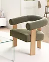 Armchair ILBRO Boucle Green/ Light Brown