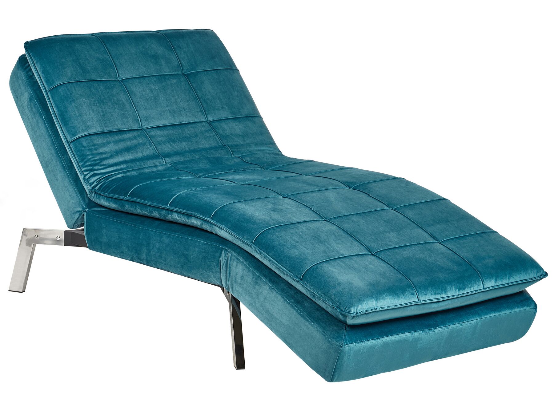 Chaiselongue Samtstoff blaugrün verstellbar LOIRET_877689