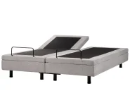 Adjustable Bed without Headboard Fabric DUKE II 180 x 200 cm (EU Super King) Light Grey_973629