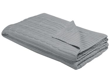 Coperta cotone grigio chiaro 110 x 180 cm ANAMUR