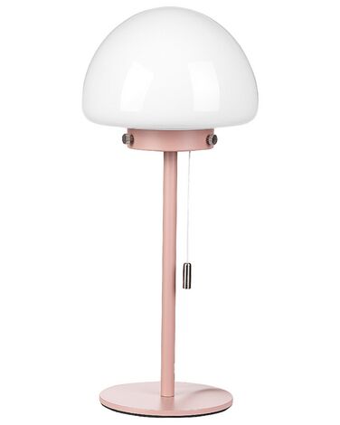 Rózsaszín üveg asztali lámpa 39 cm MORUGA