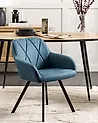 Set of 2 Dining Chairs MONEE Fabric Teal