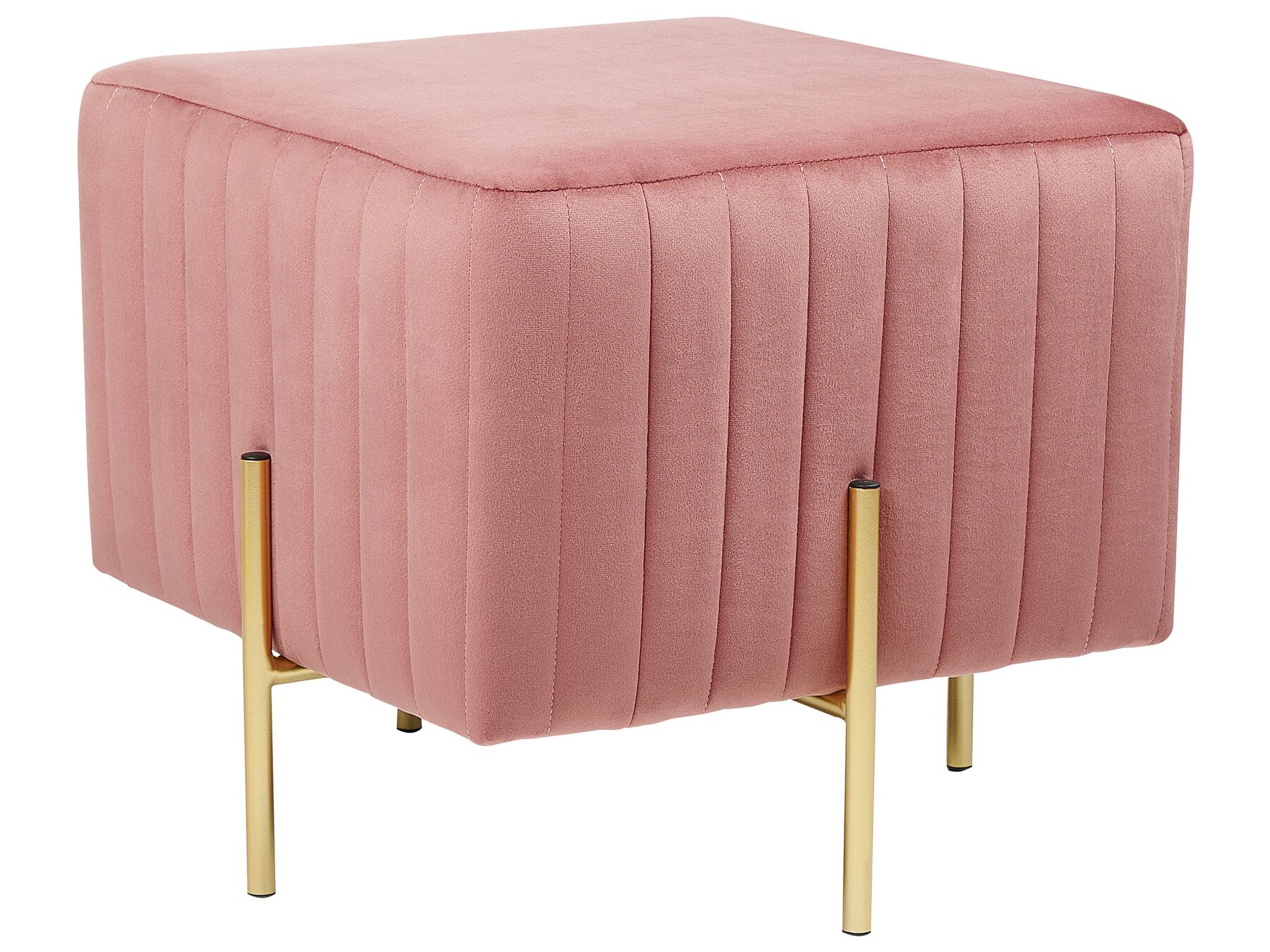 Velvet Footstool Pink DAYTON_860638