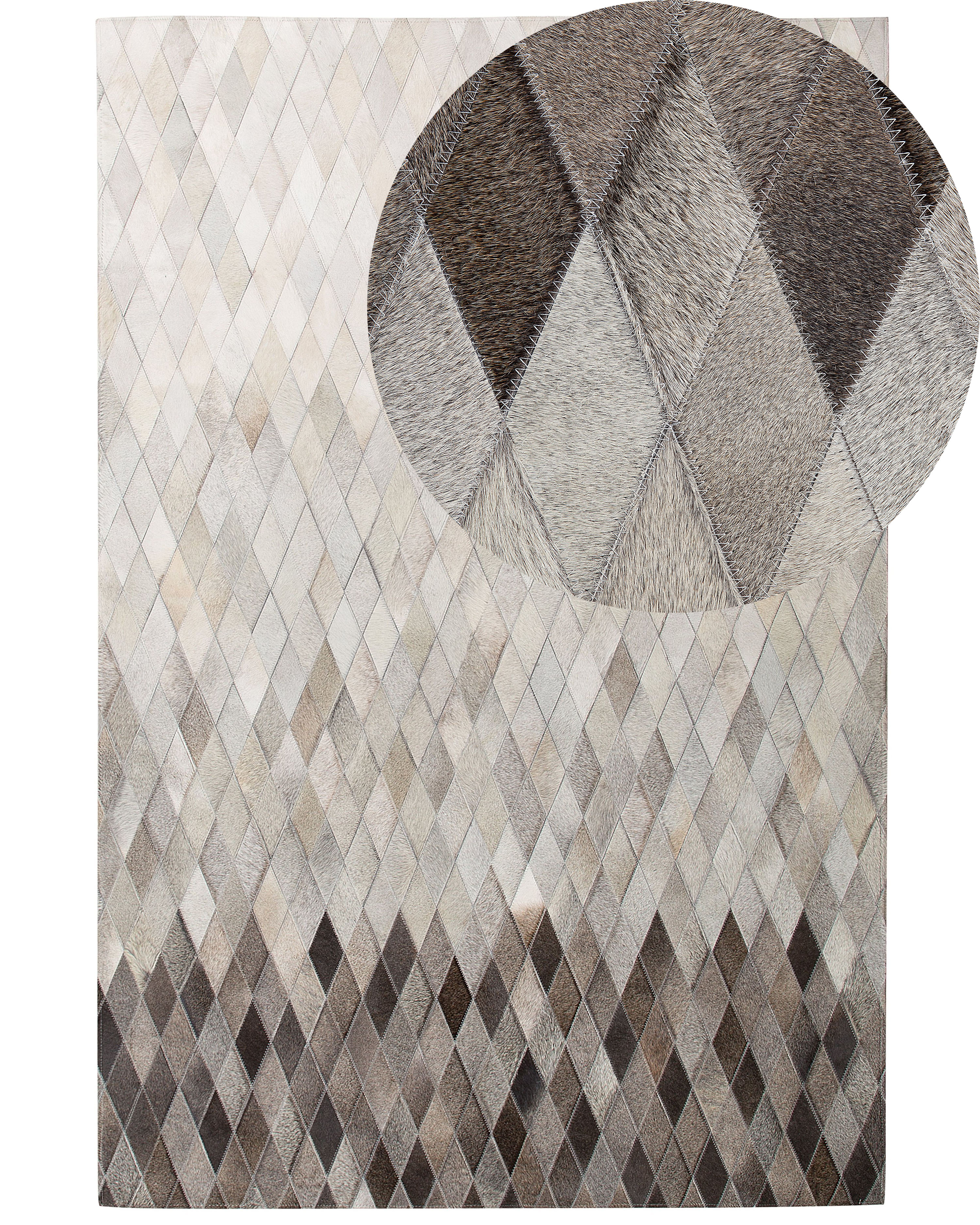 Vloerkleed patchwork wit/grijs 140 x 200 cm MALDAN_742825