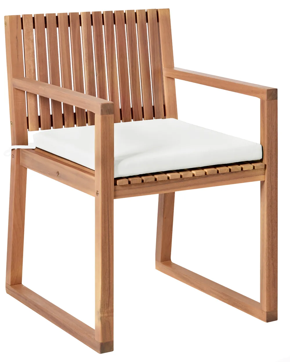Set of 8 Garden Chairs with Cushions SASSARI II PREMIUM Certified Acacia Wood Off-White_1066192