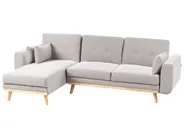 Corner Sofa Bed 3 Seater KAARINA Fabric Grey Right Hand_1100045