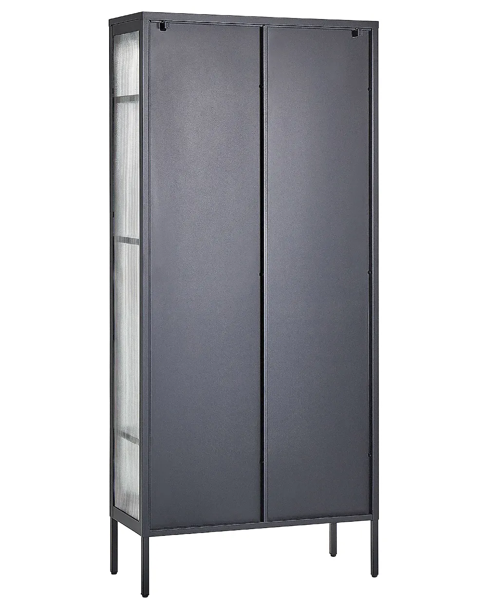 Witryna ze szklaną gablotą FOXTON 80 cm Metal Czarny_850356
