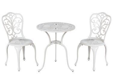 Metal Garden Bistro Set White TRIORA/DASCIO