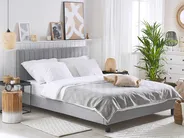 Bed Fabric POITIERS 160 x 200 cm (EU King Size) Light Grey_793271