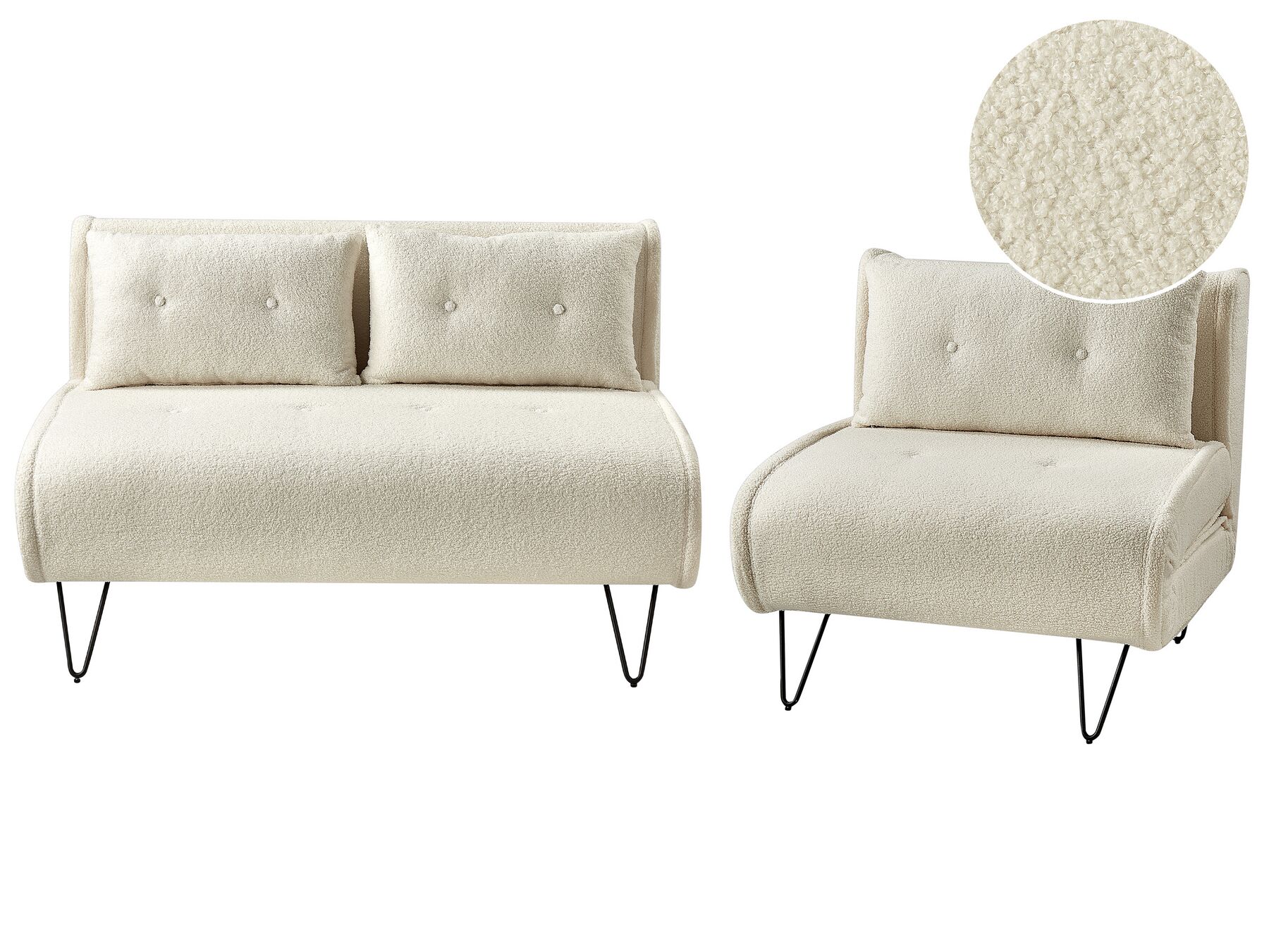 Boucle Sofa Set Light Beige VESTFOLD_930372