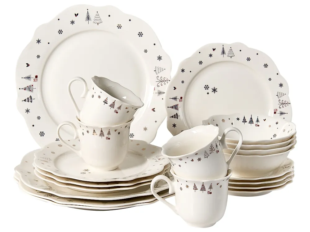 Zastawa stołowa 20-częściowa PERILLA Porcelana Biały
