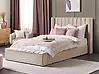 Bed with Storage Bench NOYERS Velvet Beige 160 x 200 cm (EU King Size)