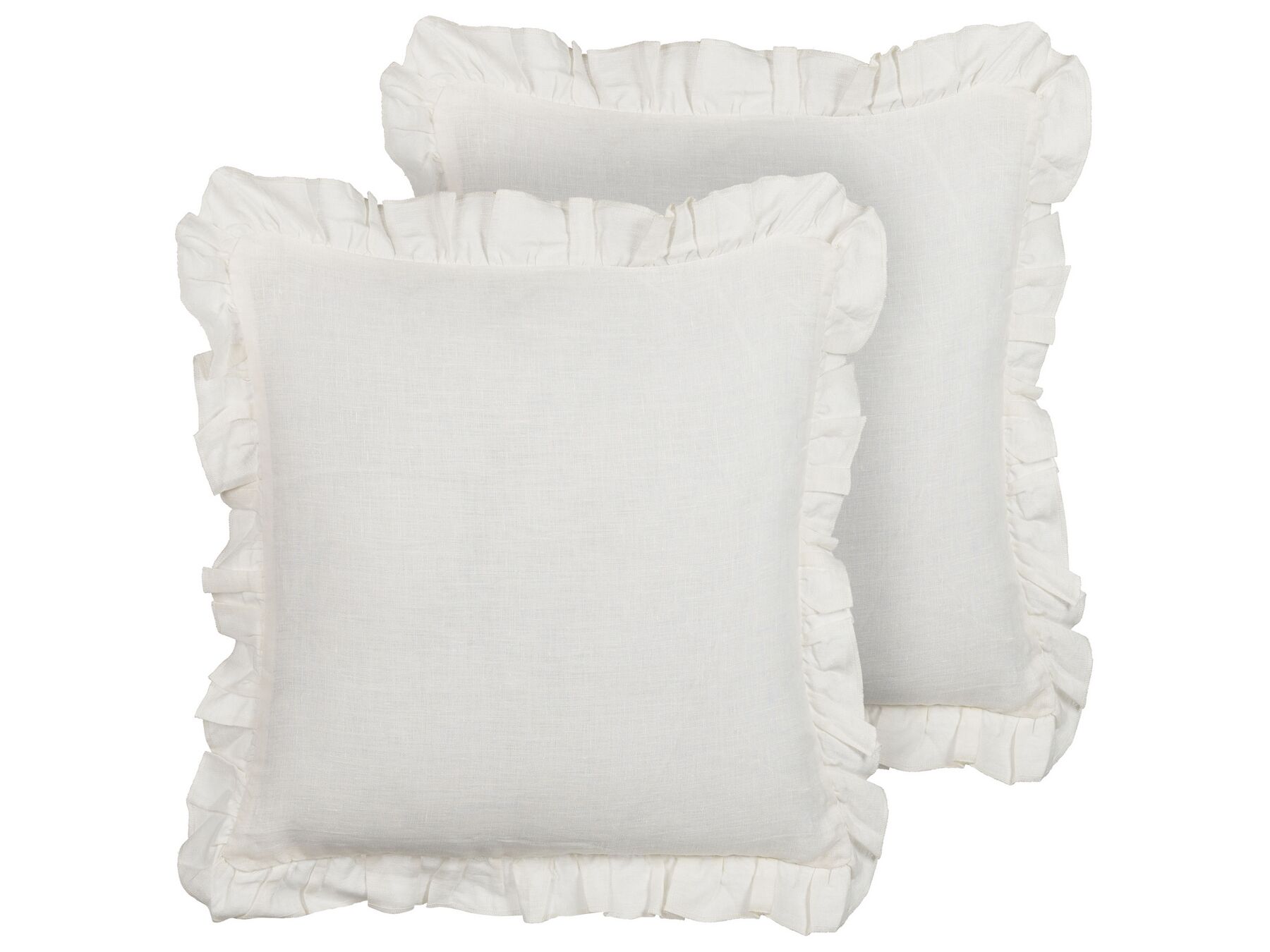 Set di 2 cuscini cotone crema 45 x 45 cm PIERIS_838542