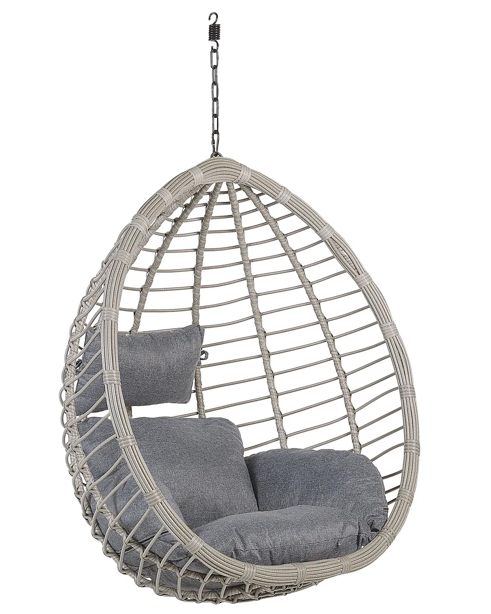 Hanging Chair with Stand TOLLO PE Rattan Grey_763797