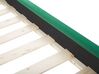 Cama con somier de terciopelo verde esmeralda/madera oscura 160 x 200 cm AVALLON_729164