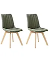 Conjunto de 2 sillas de comedor CALGARY Tela Verde oscuro