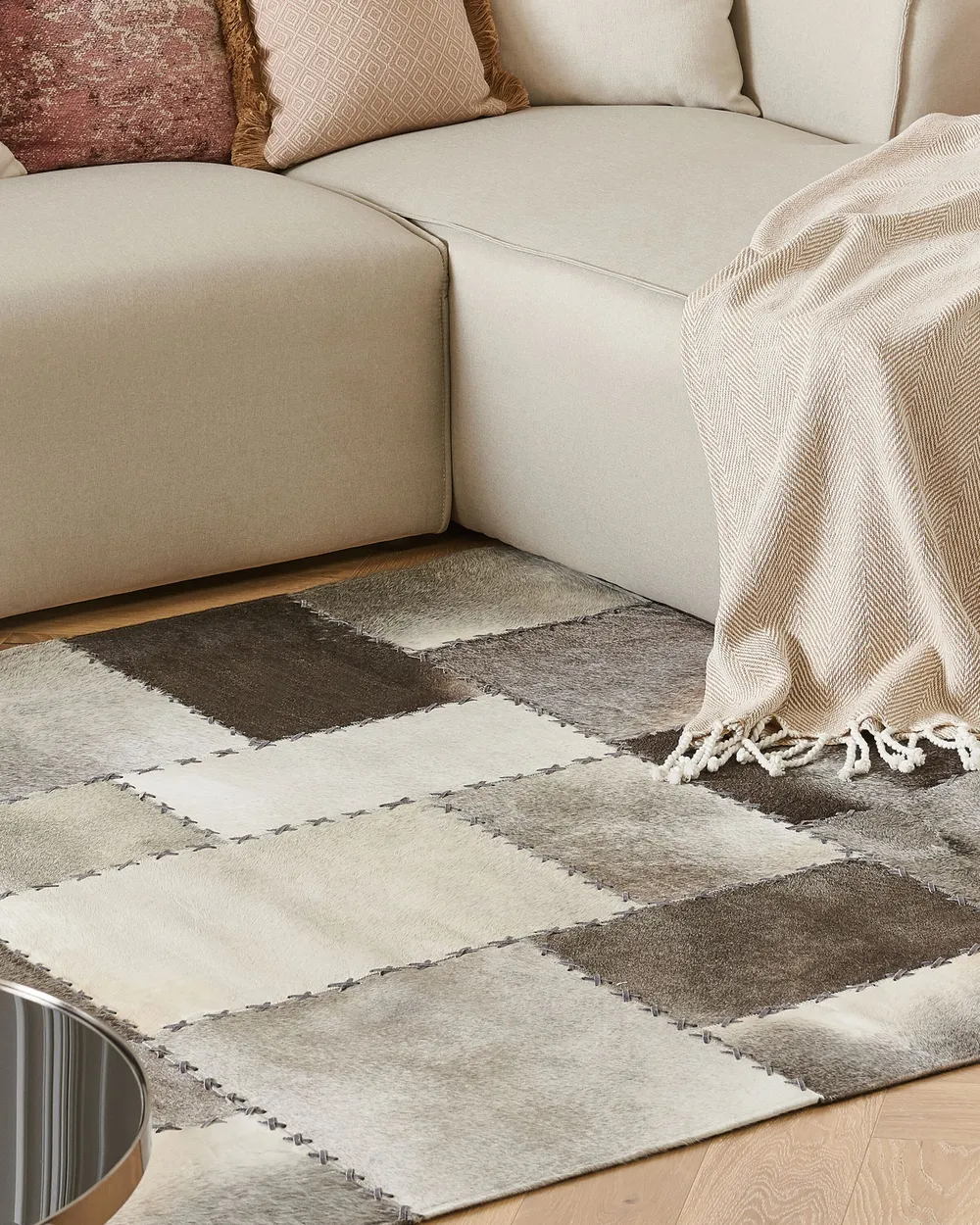 Rug PERVARI Taupe 160 x 230 cm Leather