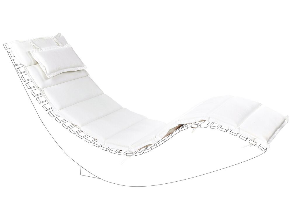 Black and white chaise lounge cushions top