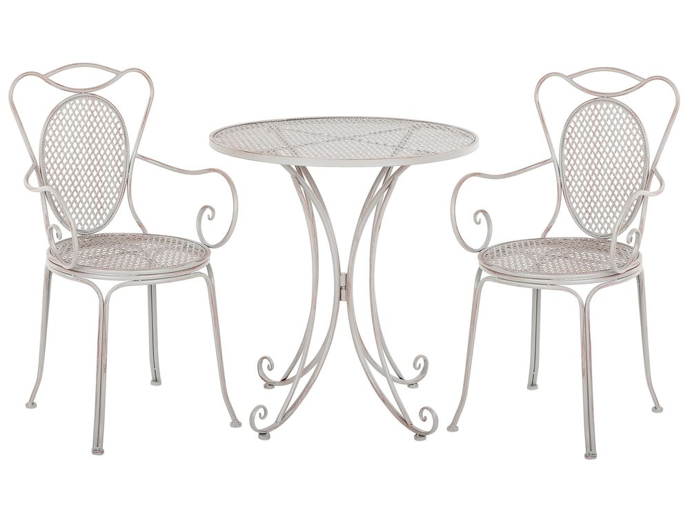 Bistro Set Folding CILENTO Metal Grey