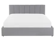 Ottoman Bed DREUX Fabric Light Grey 160 x 200 cm (EU King Size)_793230