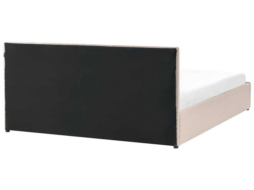 Ottoman Bed MASSOGNES Boucle Beige 180 x 200 cm_1030435