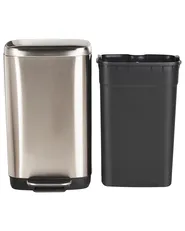 Kosz na śmieci z pedałem 30 L ECOCOLLECT Metal Srebrny_992710