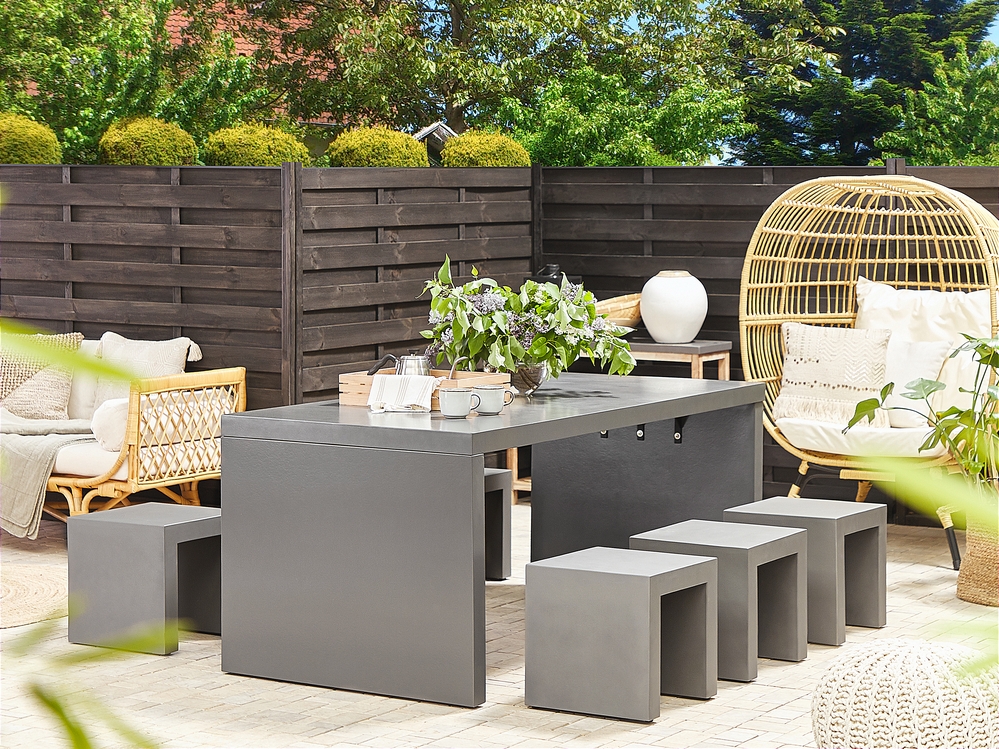 Concrete patio table and chairs 2025