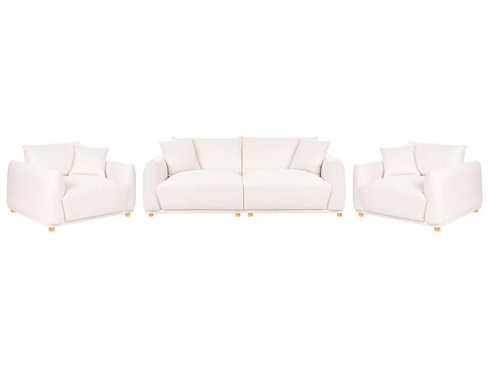 Sofa Set 5-Sitzer JUBEK Stoff Cremeweiss