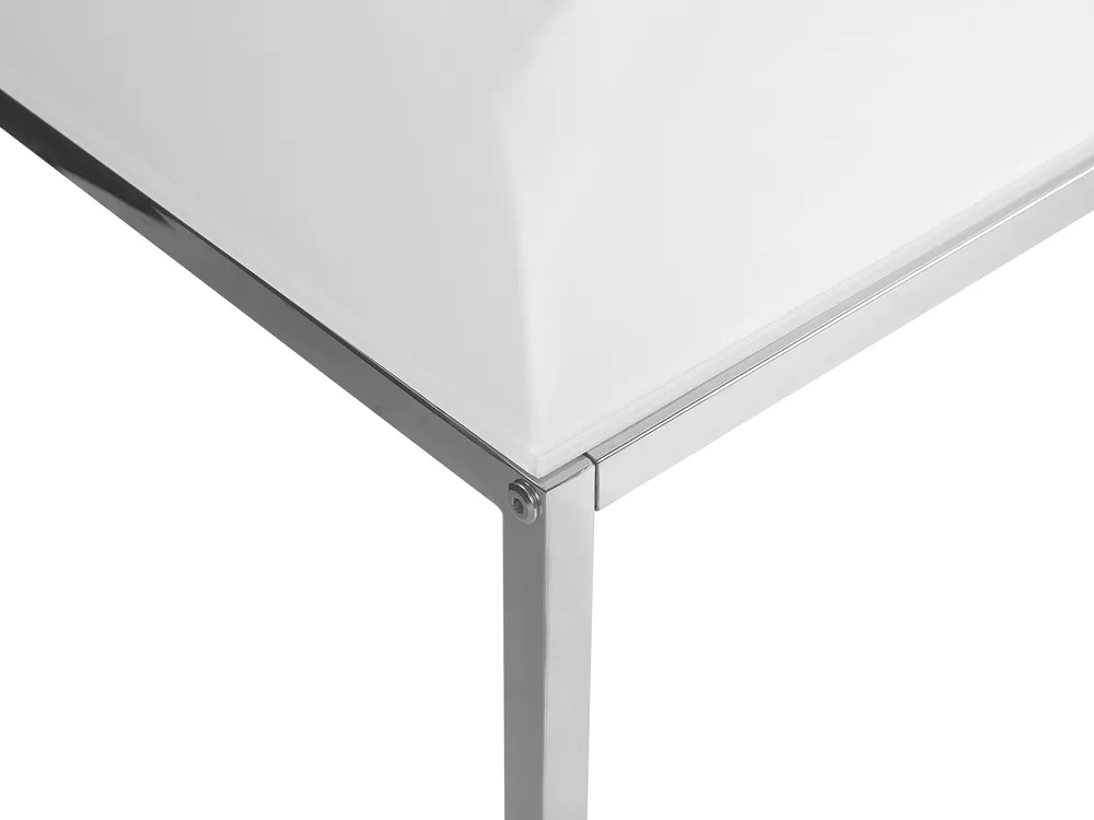 Set of 2 Coffee Tables BREA Tempered Glass White_757551