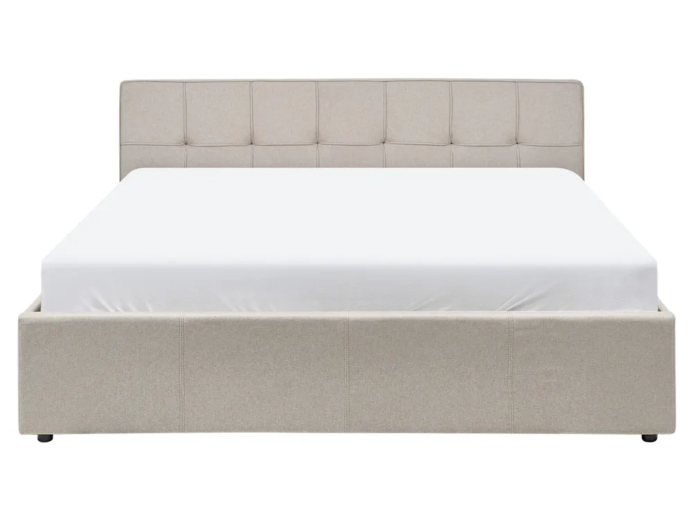 Bett mit Stauraum LAURESSES Stoff Taupe 160 x 200 cm_1153572
