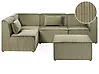 Modular Corner Sofa 4 Seater LEMVIG with Ottoman Corduroy Green Right Hand