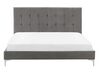 Zamatová posteľ 140 x 200 cm sivá AMBERT_786680